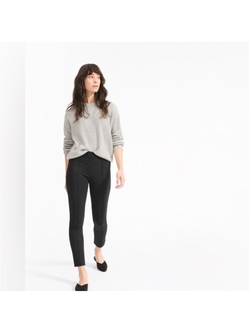 Everlane The Stretch Ponte Crop Skinny Pants In Black Size 6